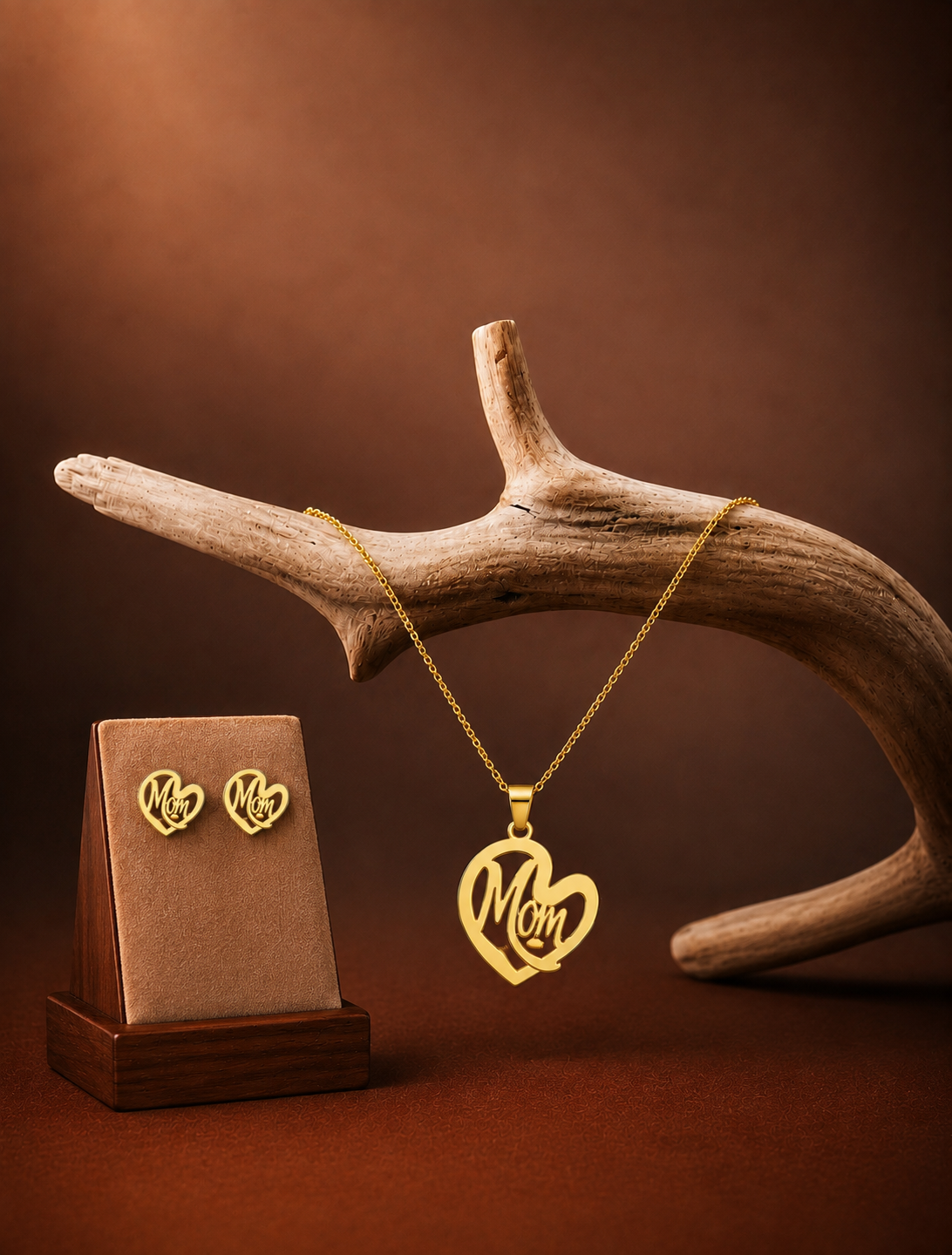 Mom Heart Stainless Steel Jewellery Set