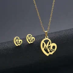 Mom Heart Stainless Steel Jewellery Set